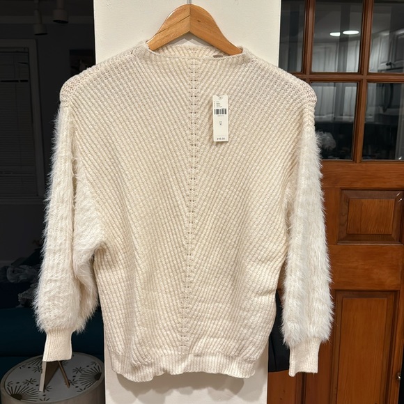 NWT fuzzy sleeve Anthropologie sweater - Picture 1 of 7